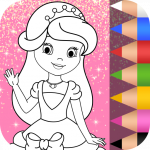 Принцесса раскраска для детей