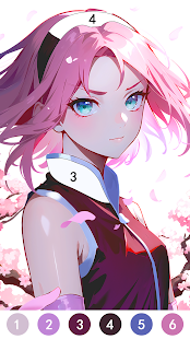 Аниме раскраски по номерам скриншот 3