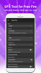 Wolf Game Booster & GFX Tool for PU and FF скриншот 6