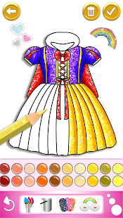 Glitter dress coloring and drawing book for Kids скриншот 6
