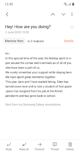 Samsung Email скриншот 3