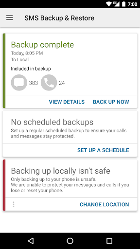 SMS Backup & Restore скриншот 1